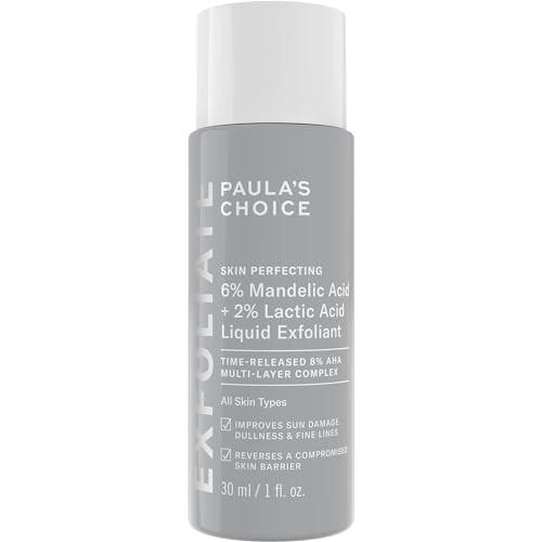 Paula’s Choice 6% Mandelic Acid + 2% Lactic Acid Exfoliant, Gentle Daily AHA Exfoliation for Discoloration, Bumpy Texture & Radiance, for Sensitive Skin, Fragrance-Free & Paraben-Free, 1 Fl. Oz. | Amazon (US)