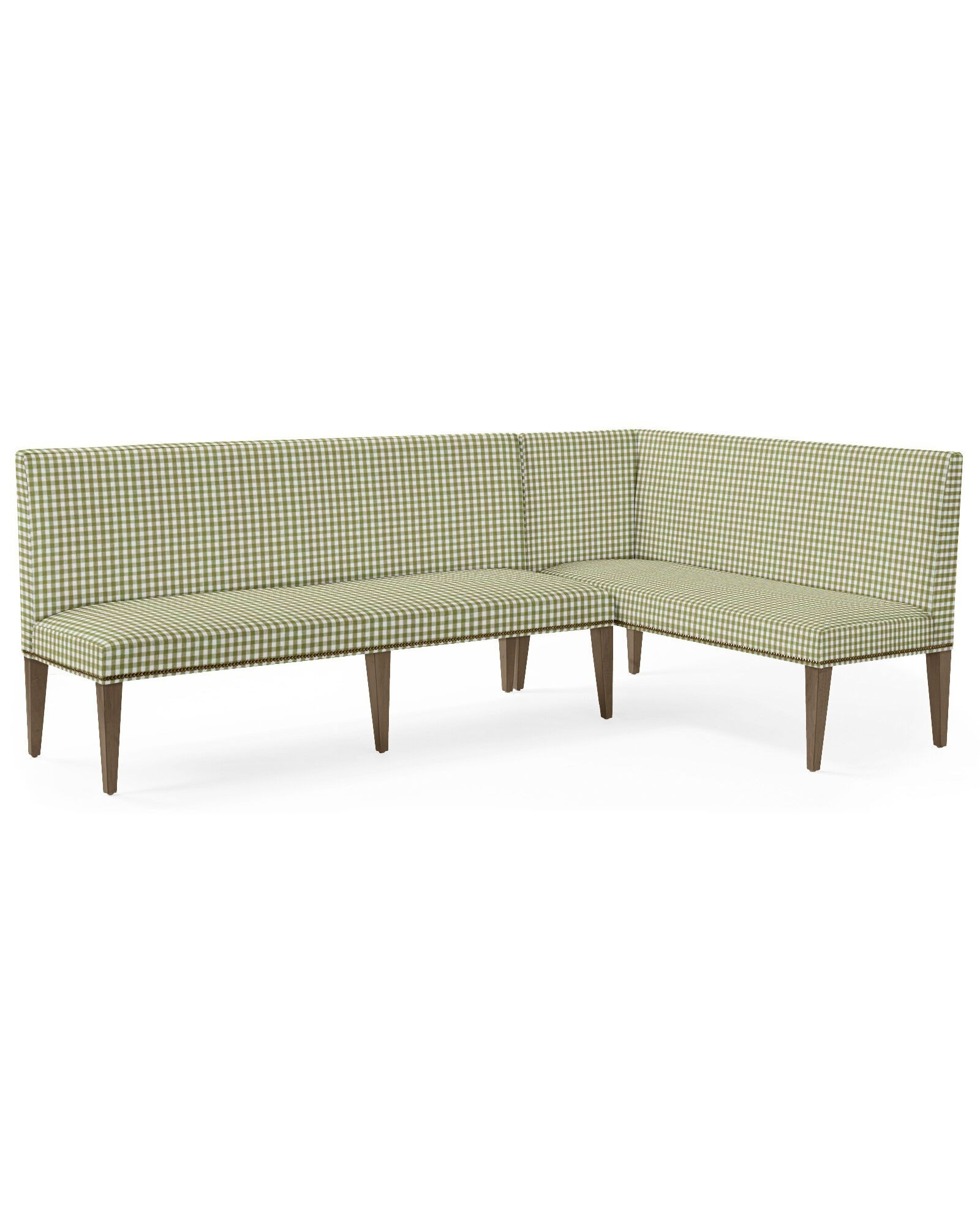 Ross Dining Banquette - Grove Petite Gingham Linen | Serena and Lily