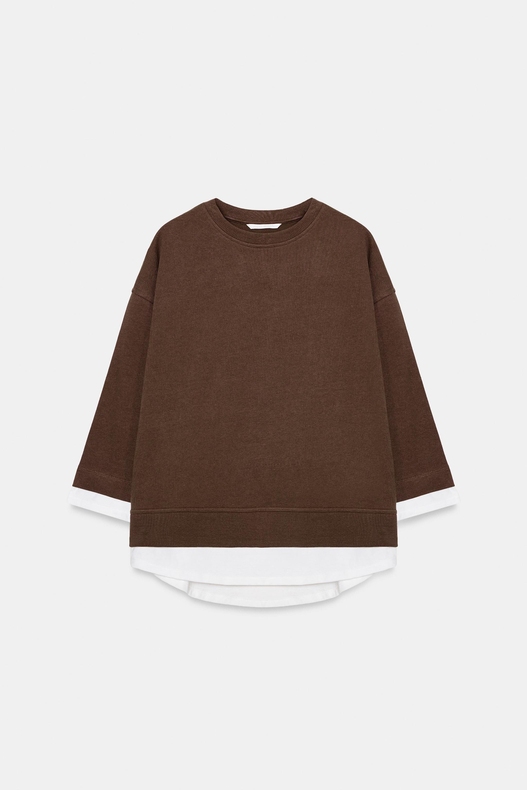 CONTRAST LONG SLEEVE SWEATSHIRT | Zara UK