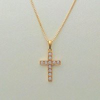 Small Diamond Cross Necklace, Delicate Catholic Religious Jewelry, 14K Gold Cross, Pendant Christian Necklace | Etsy (US)