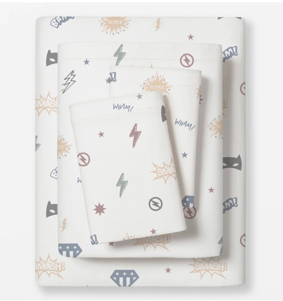 Toddler boy neutral superhero bed sheets!! 

#LTKmomlife #LTKKids