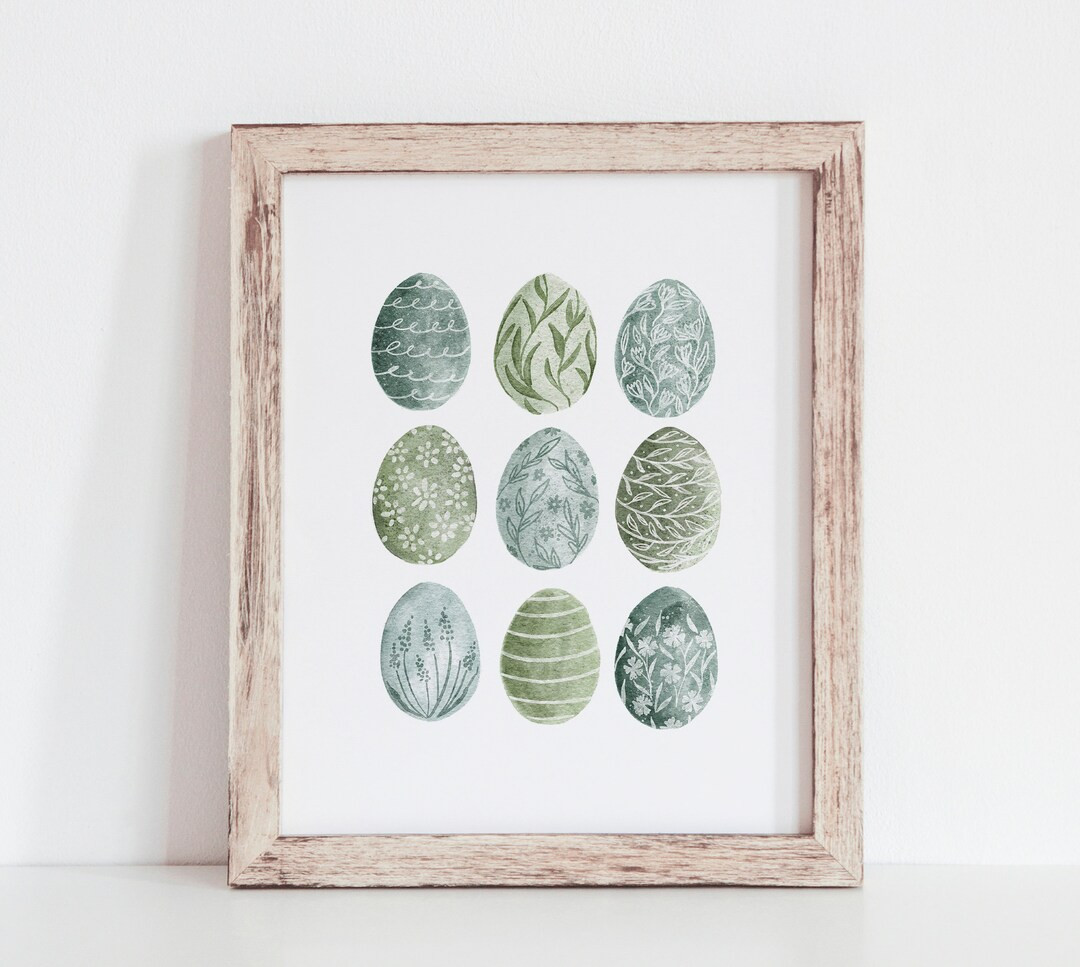 Easter Eggs Print, Spring Decor, Easter Printable Wall Art, Spring Print, Watercolour Painting, F... | Etsy (US)