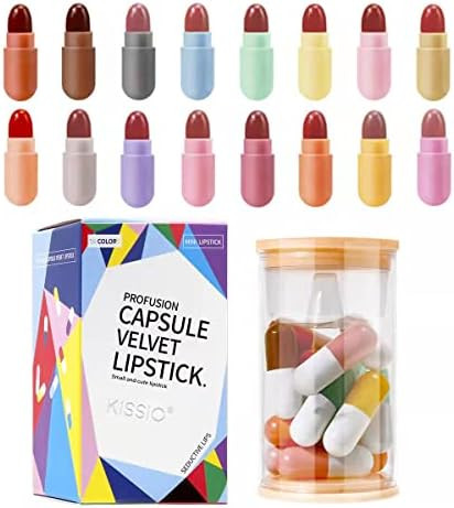 KISSIO Lipstick,Mini Lipstick Set for Christmas,16PCS Matte Lipstick 16 Colors,Velvety Waterproof... | Amazon (US)