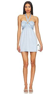 MORE TO COME Kristen Halter Mini Dress in Baby Blue from Revolve.com | Revolve Clothing (Global)