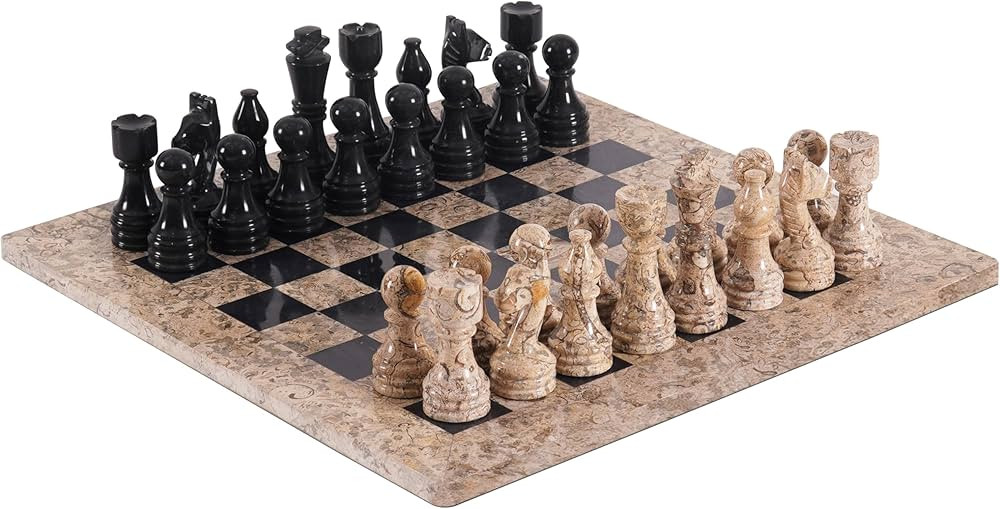 Radicaln Marble Chess Set 15 Inches Coral and Black Handmade Chess Board Games - 2 Player Games f... | Amazon (US)