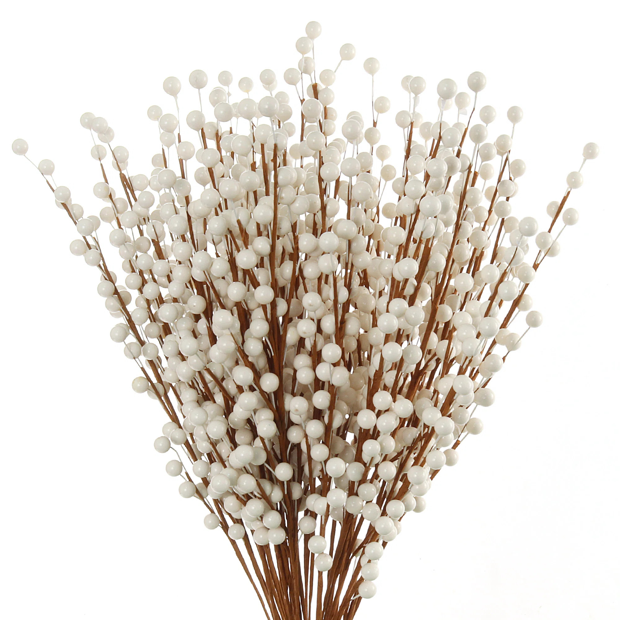 17" White Berry Spray | Pack Of 24 Stems | 35 Lifelike Berries Per Stem | Elegant Holiday Décor ... | Wayfair North America