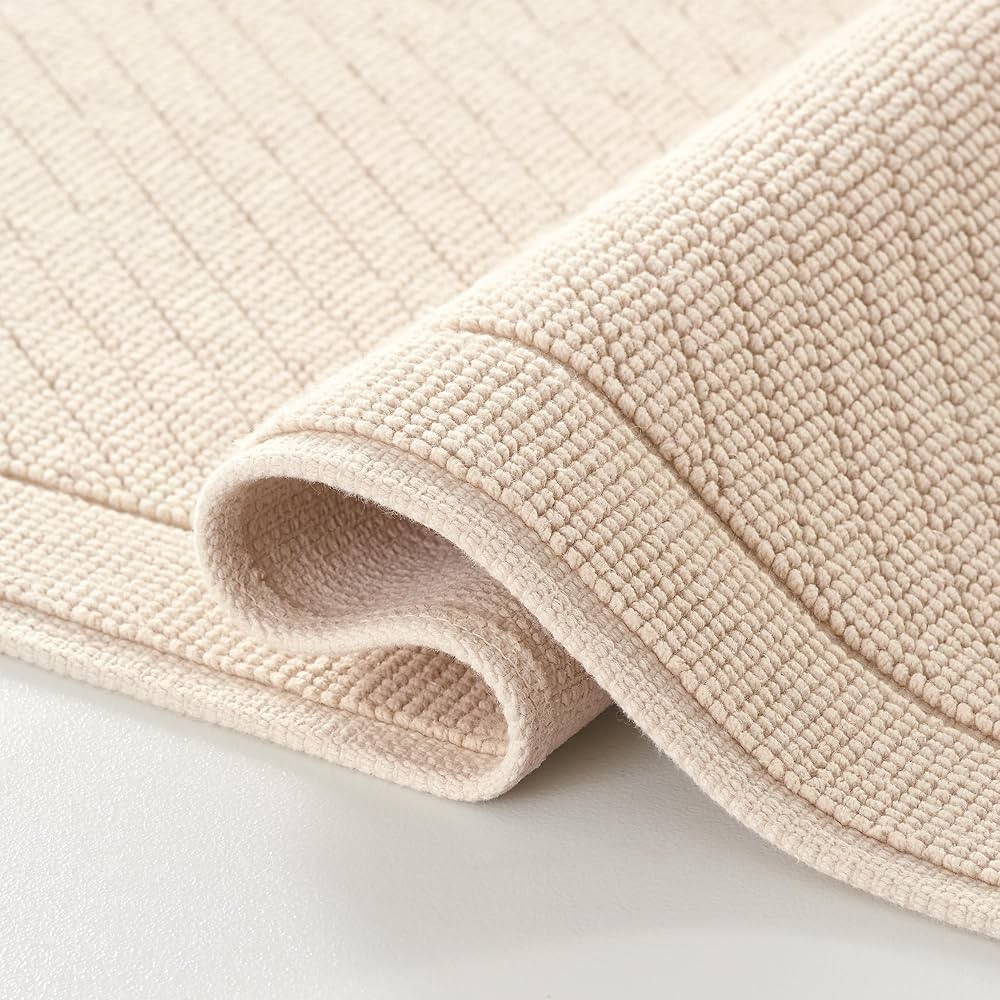 Arkwright 100% Cotton Bathroom Rug - High Absorbent Stylish Textured Woven Design Bath Mat, Slip ... | Amazon (US)