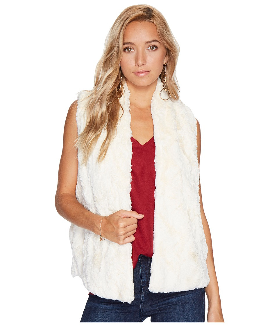 Jack by BB Dakota Cheerio Swirly Textured Soft Faux Fur Vest (Ivory) Women's Vest | 6pm