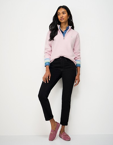 Kiefer Half Zip Jumper in Pink | Crew Clothing (UK)