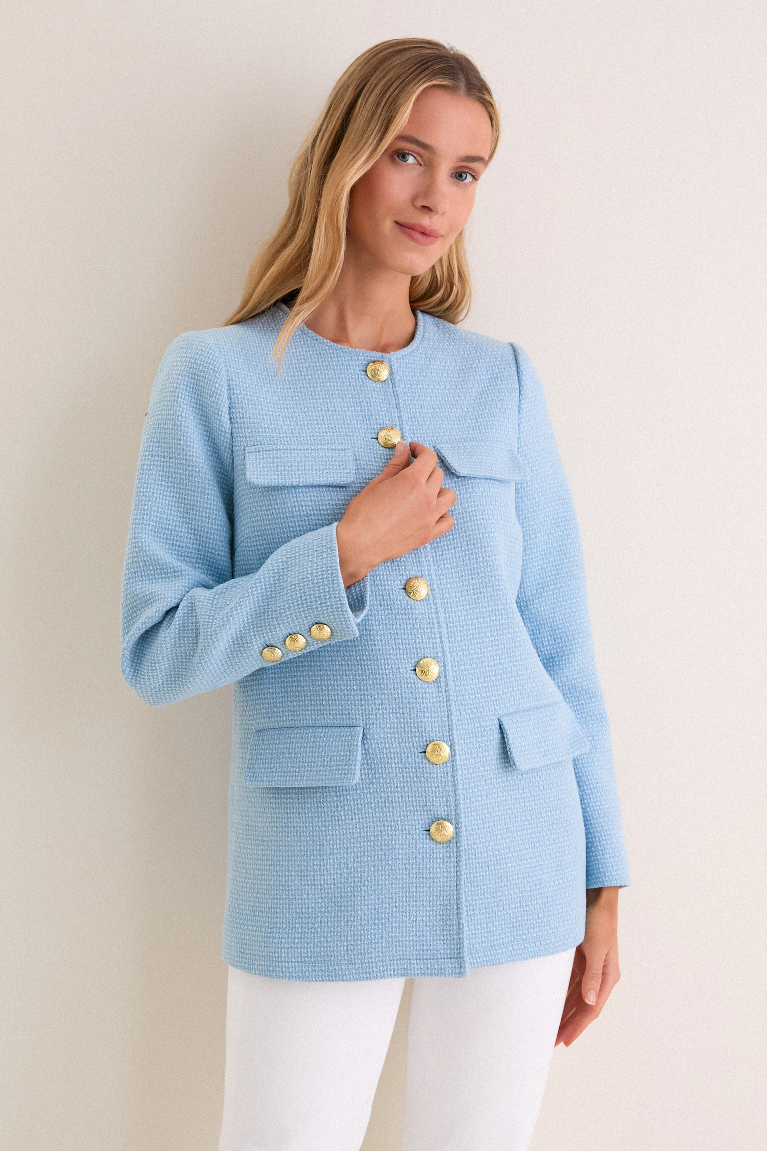 Light Blue Tweed Jennings Jacket | Tuckernuck (US)