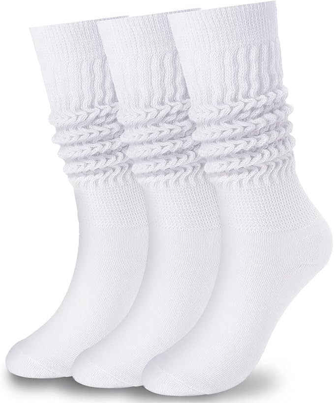 Geebuzz Knit Cotton Slouch Socks for Women, Extra Long Scrunch Knee High Boot Socks | Amazon (UK)