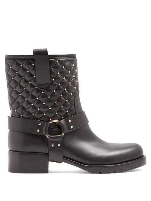 Rockstud Spike quilted-leather biker boots | Valentino | Matches (US)