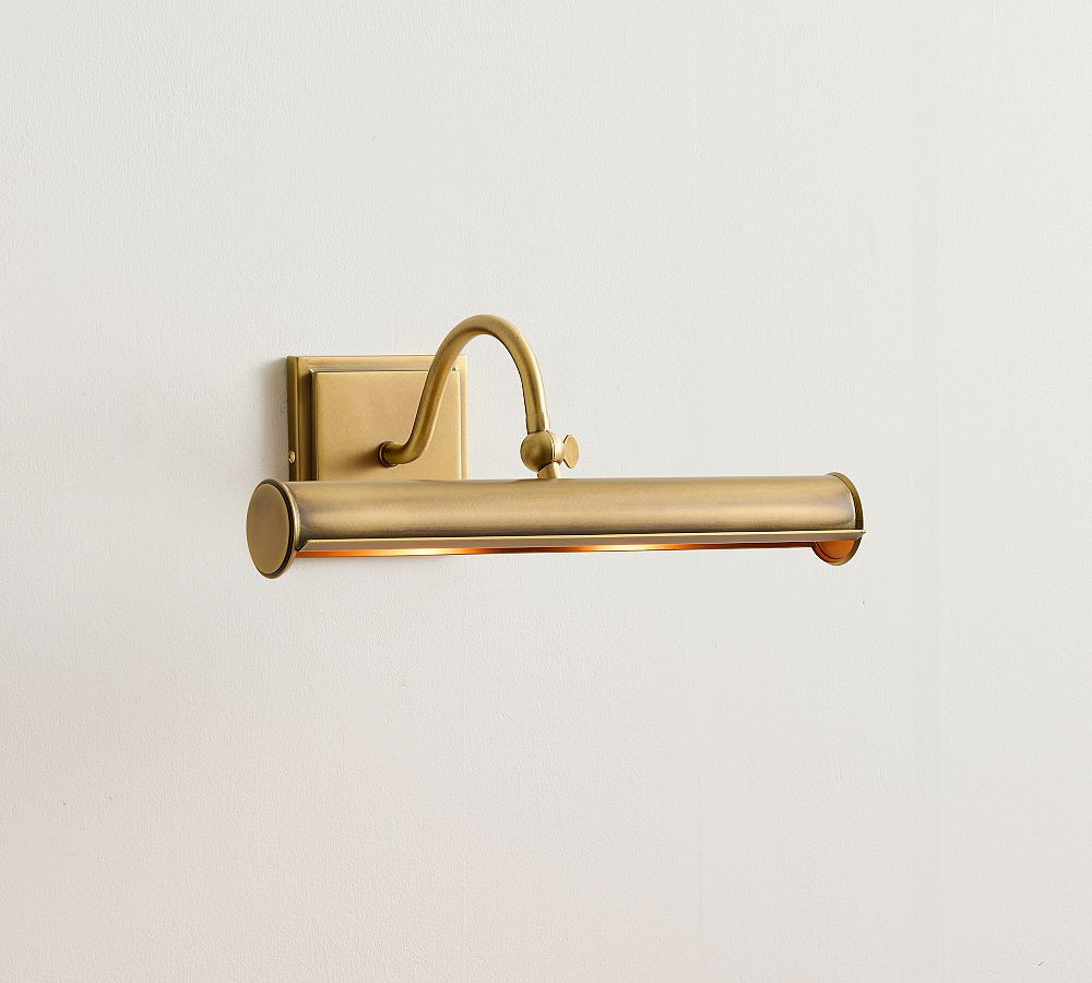 Palmer Metal Picture Light 15"" Sconce, Vintage Brass, Small | Pottery Barn (US)