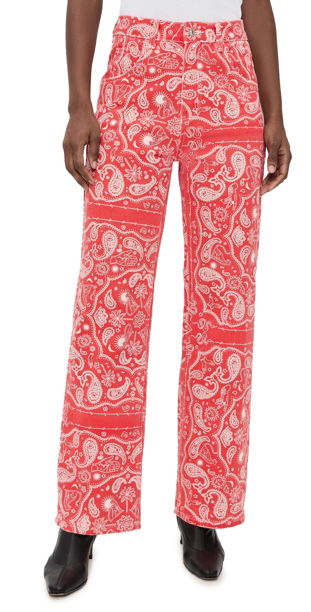 Never Fully Dressed Red Bandana Jeans Red 12 | Shopbop