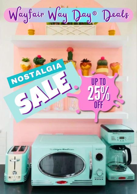 Add a vintage touch to your modern home with Nostalgia Retro Electrics and get them at discounted prices this Wayfair Way Day Sale! - coffee maker with LED display, digital microwave oven, 2-slice toaster with crumb tray

- gifts for her, gifts for him, exhange gift ideas, kitchen appliances, holiday gift, thanksgiving gift, Christmas gift, birthday gift, kitchen design, home improvement, Wayfair sale, best Way Day Deals

#LTKxWayDay #LTKGiftGuide #LTKhome #LTKsalealert #LTKparties #LTKfindsunder50 #LTKfindsunder100 #LTKfamily