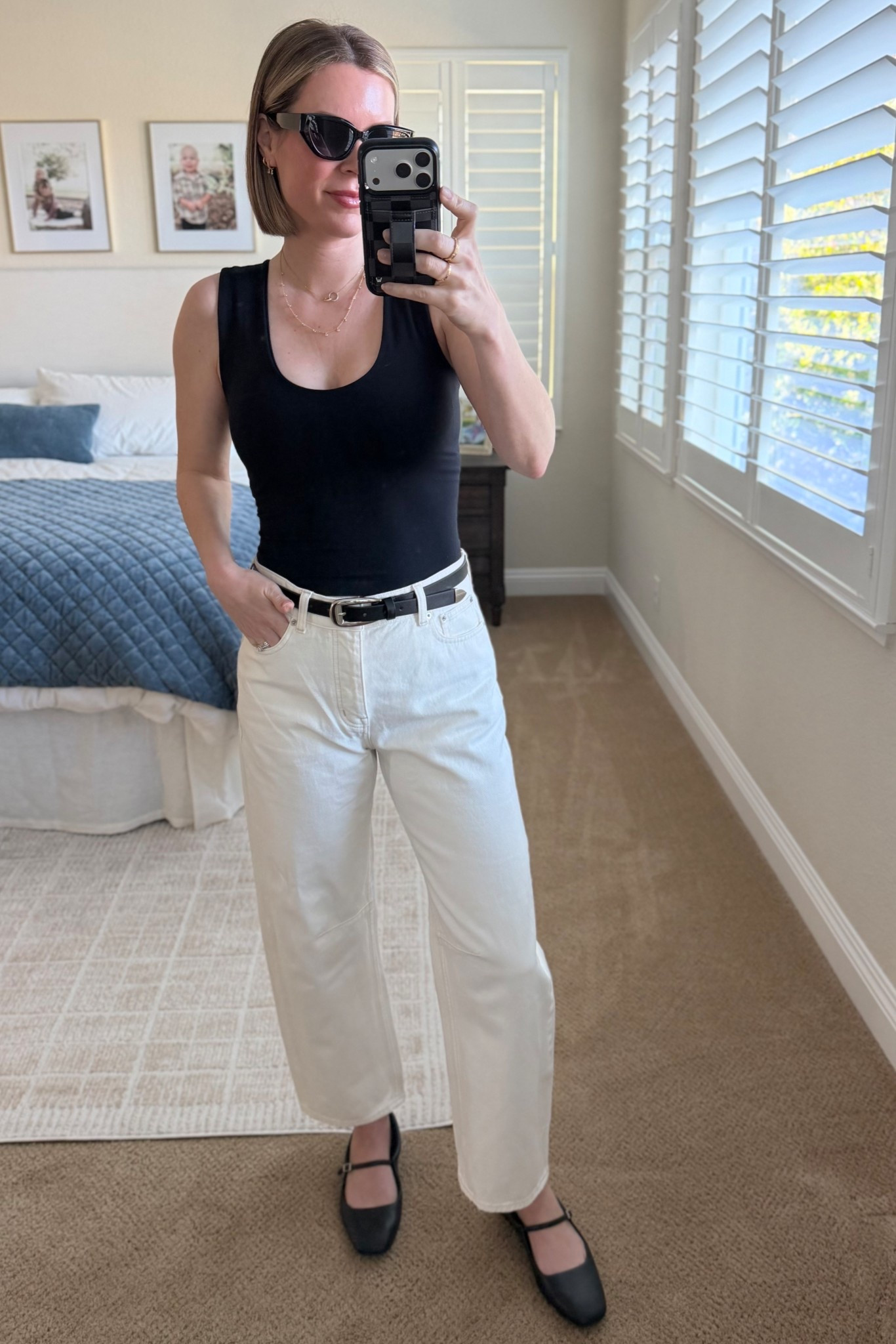 Casual, comfortable, classic outfit of the day. 

Barrel jeans, white denim, free people, Nordstrom, Madewell, ballet flats, spring outfit 

#LTKSpringSale #LTKOver40 #LTKootd
