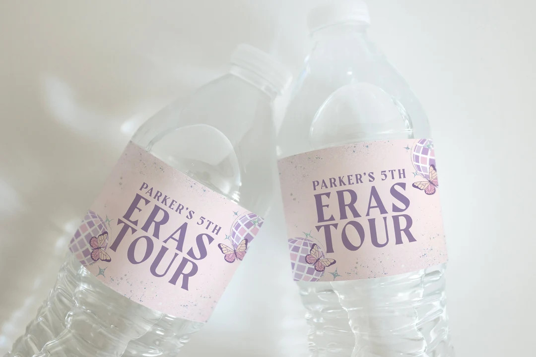 Taylor Eras Tour Party Water Bottle Label Template, Swiftie Party Editable Labels, Girl Birthday ... | Etsy (US)
