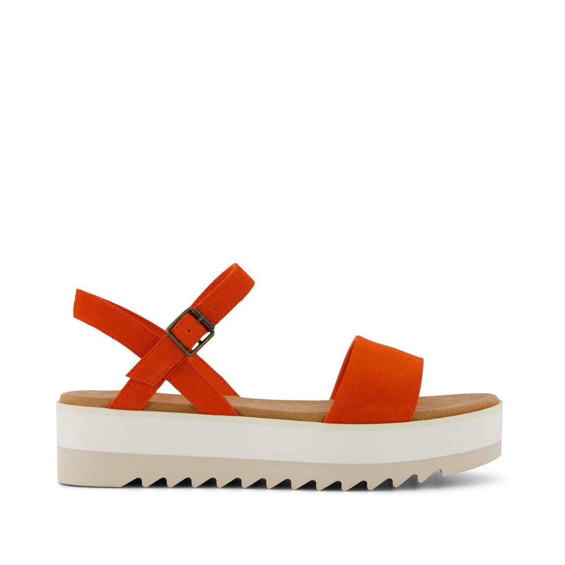 Brynn Platform Sandal Flame Suede | Toms EMEA
