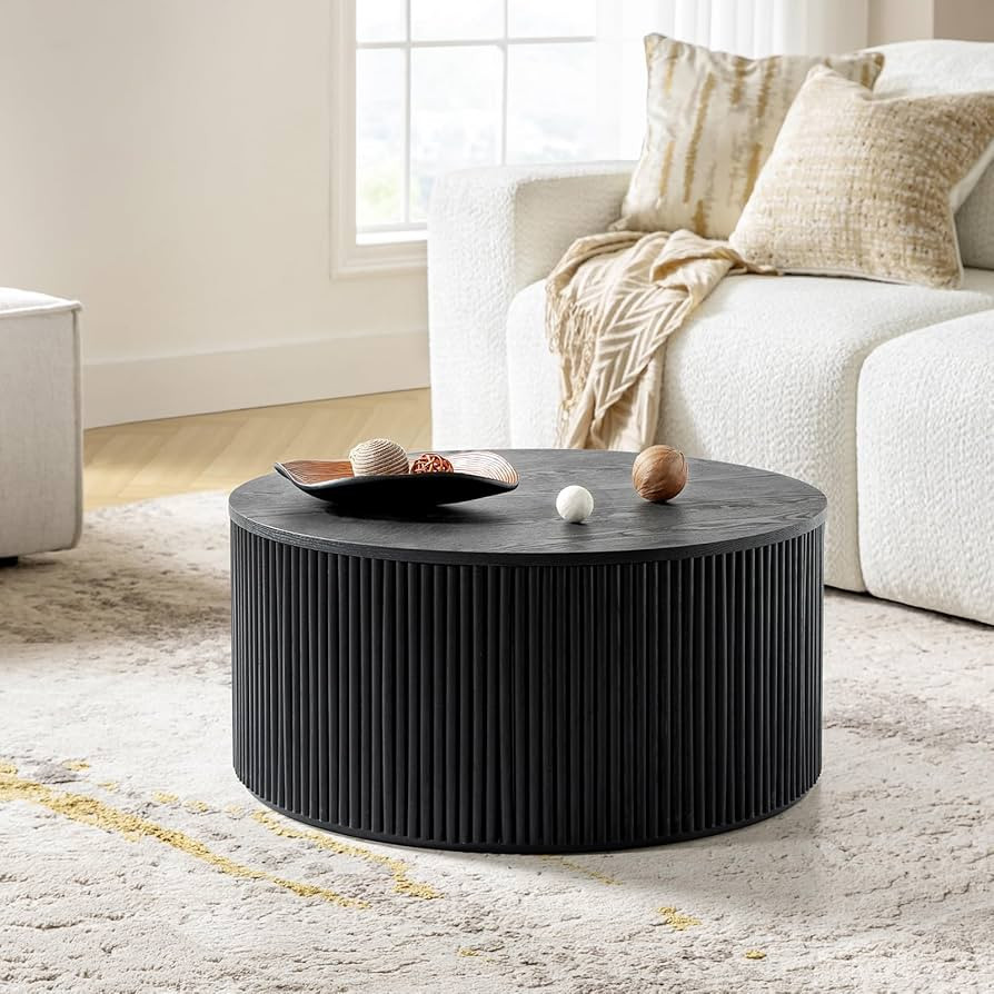 HULALA HOME Round Coffee Table Flip Top Storage, Wood Circle Center Table for Living Room, Modern... | Amazon (US)