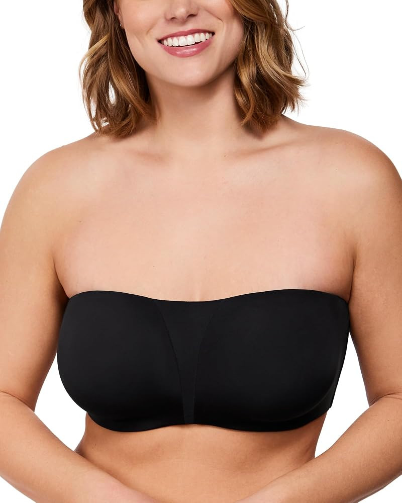HSIA Strapless Bra for Big Bust Women, Anti-Slip Full Coverage Bandeau Plus Size Fiery Bra Underw... | Amazon (US)