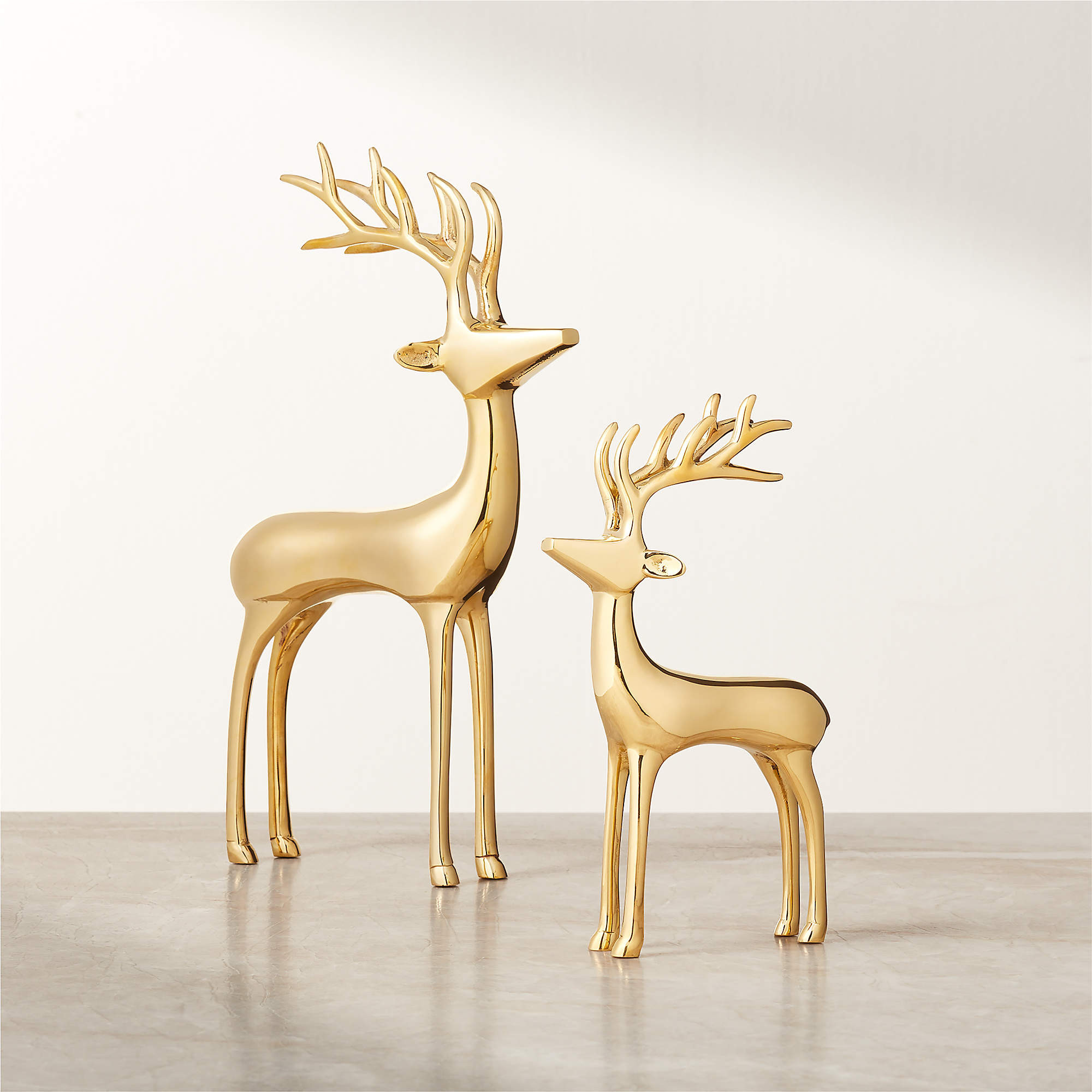 Small Brass Holiday Reindeer Decoration 8" + Reviews | CB2 | CB2
