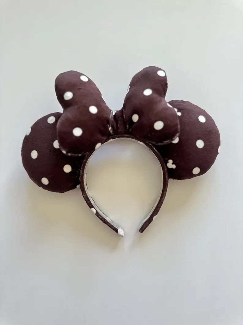 Brown Polka Dot Mouse Ears Headband, Hidden Mickey Inspired Accessory | Etsy (US)