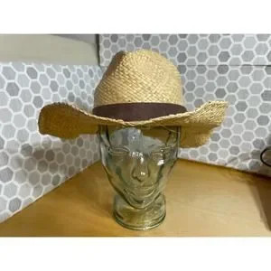 Frye Natural Raffia Western Cowboy Hat Leather Band NWT One Size | Poshmark