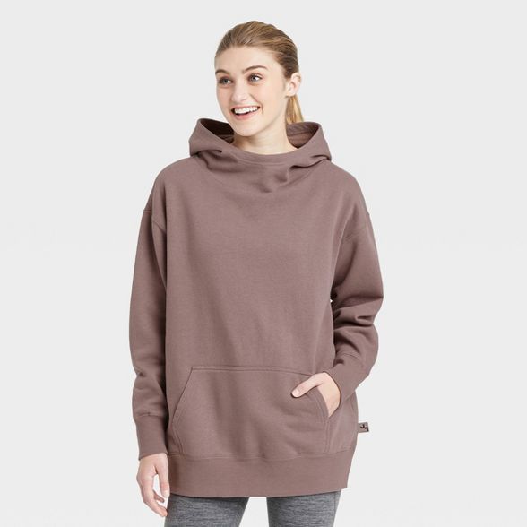 Women&#39;s Oversized Hooded Sweatshirt - JoyLab&#8482; Pewter L | Target