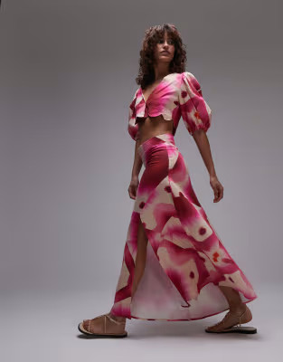 LAAGAM rose maxi skirt in pink co-ord | ASOS | ASOS (Global)