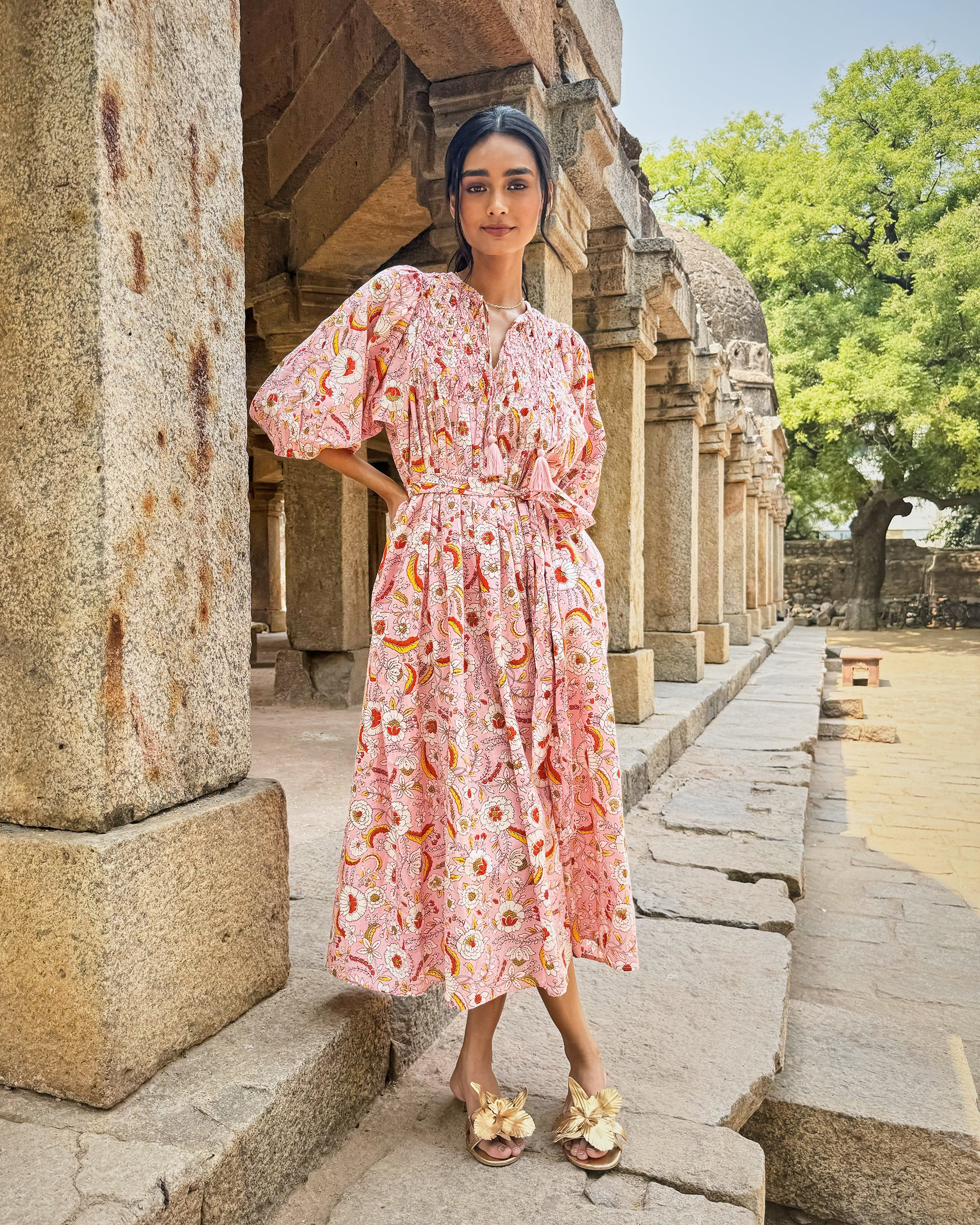 India Bloom - Artifact Dress - Soft Rose | Printfresh