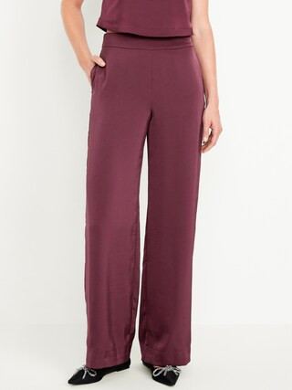 High-Waisted Satin Super Wide-Leg Pants | Old Navy (CA)