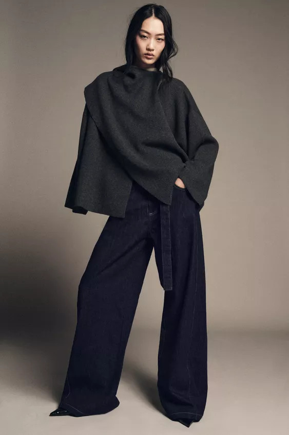 SCARF KNIT CAPE | Zara US