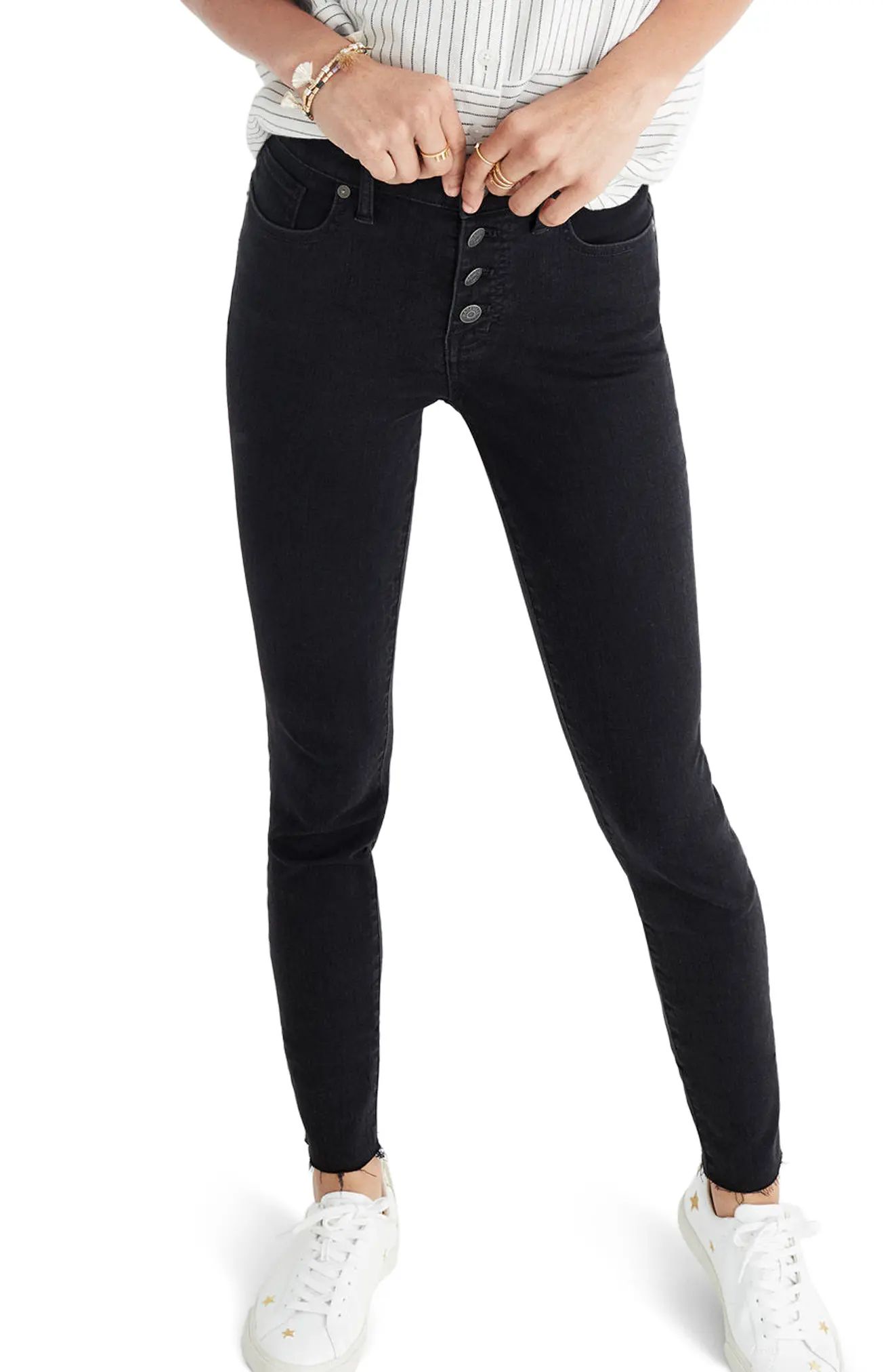 9-Inch Button High Waist Ankle Skinny Jeans | Nordstrom