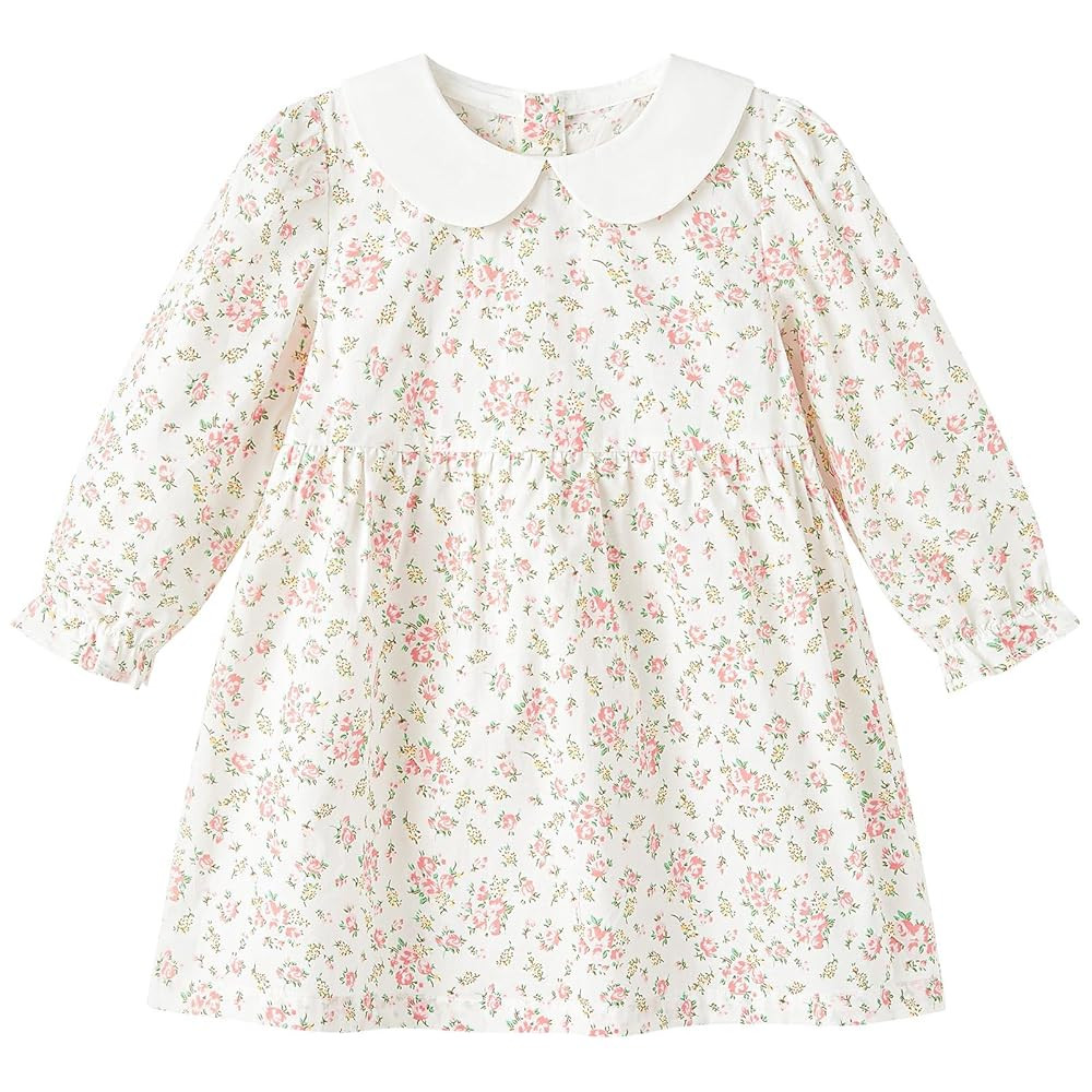 pureborn Baby Toddler Girl Dress Short and Long Sleeve Cotton Playwear Dresses 0-6T | Amazon (US)