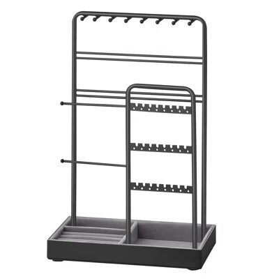 Jewelry Holder, Jewelry Organizer, Jewelry Display Stand With Metal Frame And Velvet Tray, Necklace Earring Bracelet Holder, For Studs, Rings, Gift Id | Wayfair North America