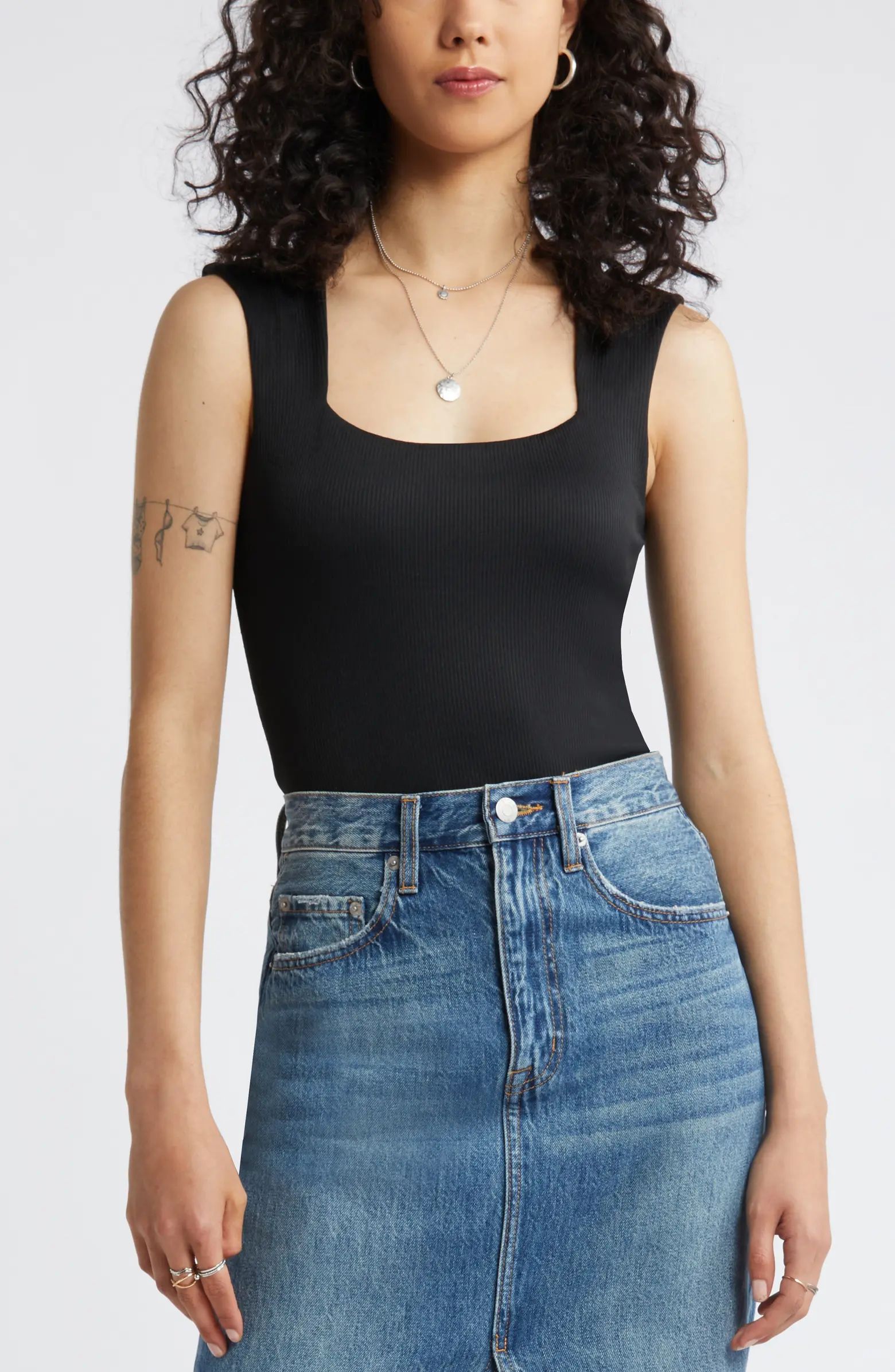 BP. Butter Rib Square Neck Bodysuit | Nordstrom | Nordstrom