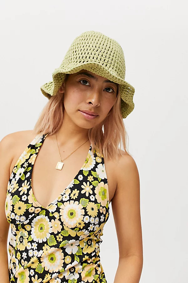 UO Leia Crochet Bucket Hat | Urban Outfitters (US and RoW)