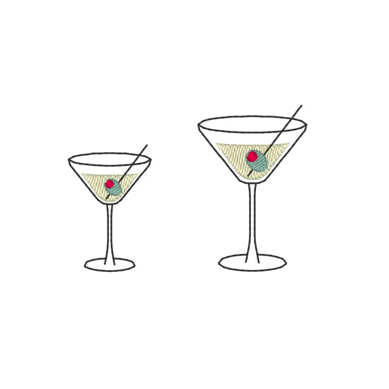 Mini Cocktail Embroidery Design Set: Martini, Spritz, Margarita (digital Download) - Etsy | Etsy (US)