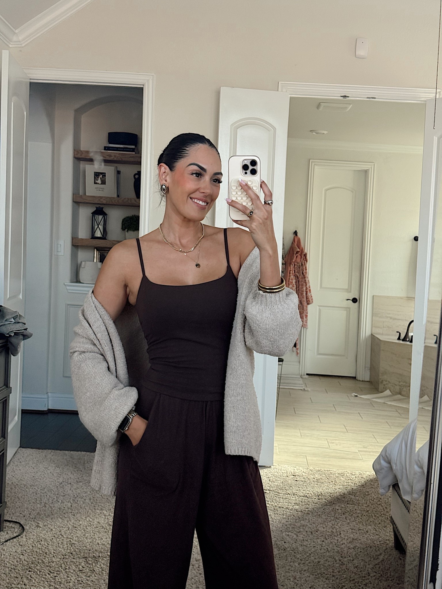 Small top
Medium jacket
Small tall bottoms 