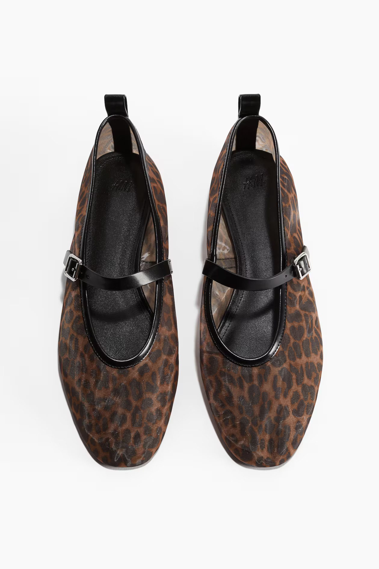 Mesh Mary Jane ballet pumps - Brown/Leopard print - Ladies | H&M GB | H&M (UK, MY, IN, SG, PH, TW, HK)