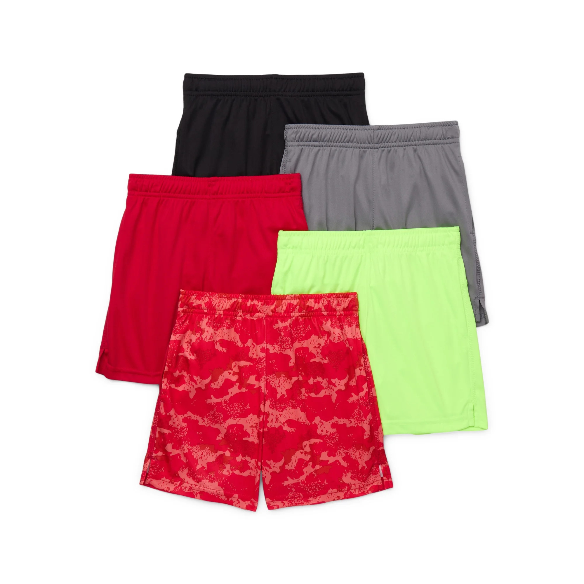 Athletic Works Boys Performance Shorts, 5-Pack, Sizes 4-18 & Husky | Walmart (US)