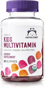 Amazon Brand - Mama Bear Organic Kids Multivitamin Gummies, Berry, Cherry & Orange, 60 Count, 1 M... | Amazon (US)