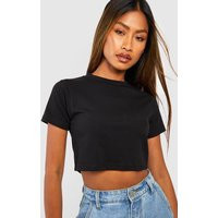 Womens Basic Cotton Cropped Baby T-Shirt - Black - 10 | boohoo (US & Canada)