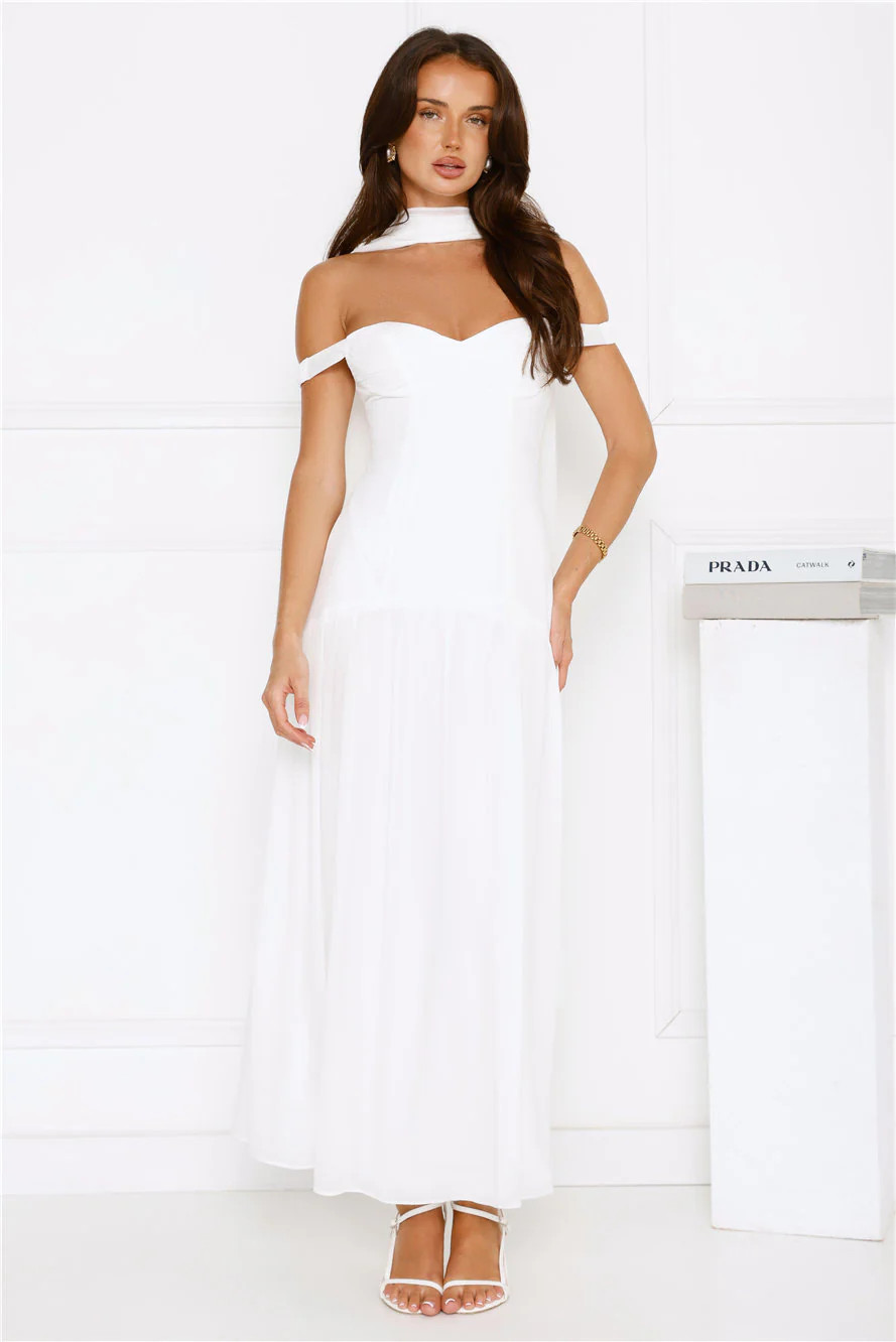 The Style Spotlight Off Shoulder Maxi Dress White | Hello Molly (US)