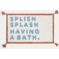 M&S Collection Pure Cotton Splish Splash Tassel Bath Mat, Blue | Marks and Spencer US