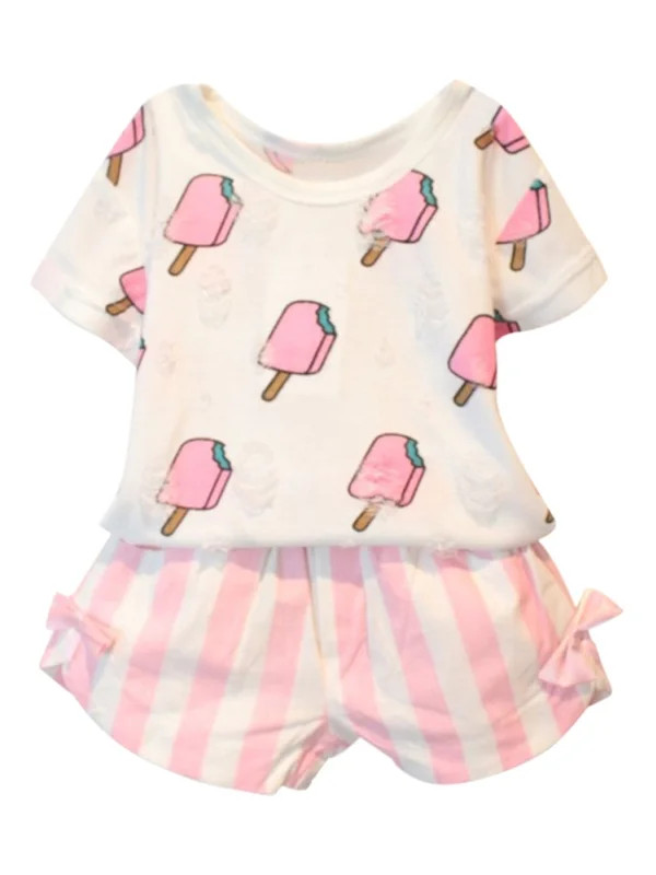 Toddler Kids Baby Girls Summer Clothes Set T-Shirt Tops+Shorts Pant Outfits | Walmart (US)