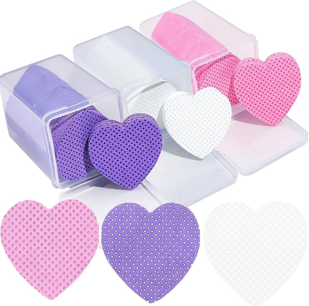 600 PCS Lint Free Nail Wipes Heart Shape, Eyelash Extension Glue Wipes, Soft Non-woven Fabric Las... | Amazon (US)