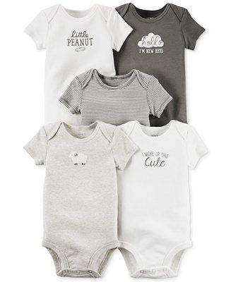 Carter's Baby Girls' or Baby Boys' 5-Pack Short-Sleeve Bodysuits | Macys (US)