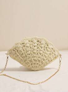 Fairy Shell Slung Straw Bag New Fashion Hollow Fan-Shaped Straw Bag Female Seaside Holiday Beach ... | SHEIN