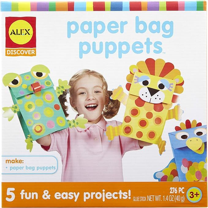 ALEX Toys Paper Bag Puppets Kids Art and Craft Activity Multicolor | Amazon (US)